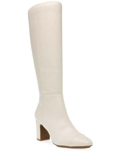Anne Klein Spencer Pointed Toe Knee High Boots - White