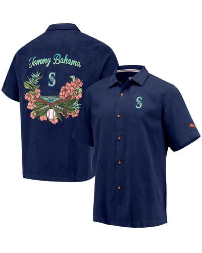 Tommy Bahama Cleveland Guardians Baseball Bay Button-up Shirt - Blue
