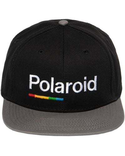 Polaroid Flat Bill Snapback Baseball Adjustable Cap - Black