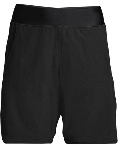 Lands' End Plus Size 9" Quick Dry Modest Board Shorts Swim Cover-up Shorts - Black