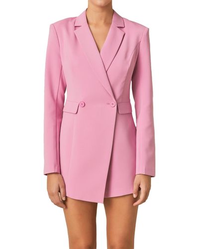 Endless Rose Suit Blazer Romper - Pink