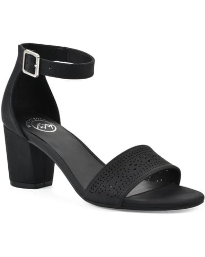 White Mountain Eileen Block Heel Dress Sandals - Black