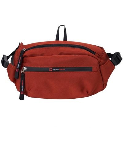 Alpine Swiss Fanny Pack Adjustable Waist Bag Sling Crossbody Chest Pack Bum Bag - Red