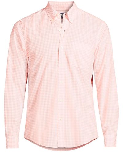 Lands' End Traditional Fit Essential Lightweight Poplin Shirt - Pink
