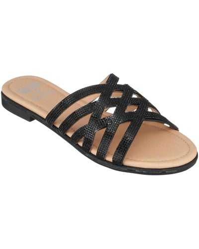 Gc Shoes Sage Flat Slide Sandals - Brown