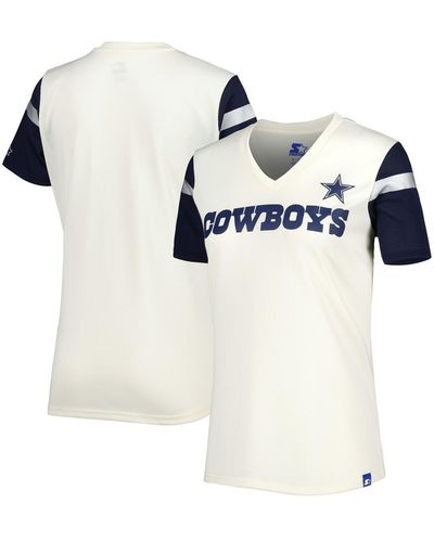 Starter Dallas Cowboys Kick Start V-neck T-shirt - White
