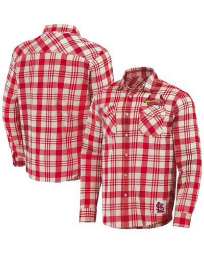 Fanatics Darius Rucker Collection By St. Louis Cardinals Plaid Flannel Button-up Shirt - Red