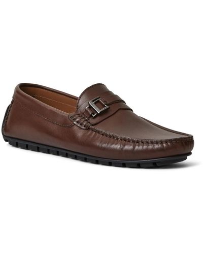Bruno Magli Xanto Leather And Suede Driving Loafers - Brown