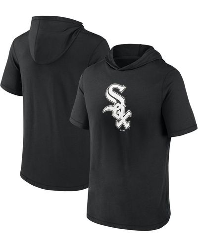 Fanatics Chicago White Sox Short Sleeve Hoodie T-shirt - Black