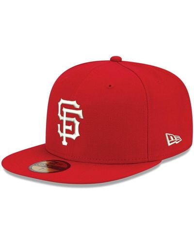 KTZ San Francisco Giants Logo White 59fifty Fitted Hat - Red