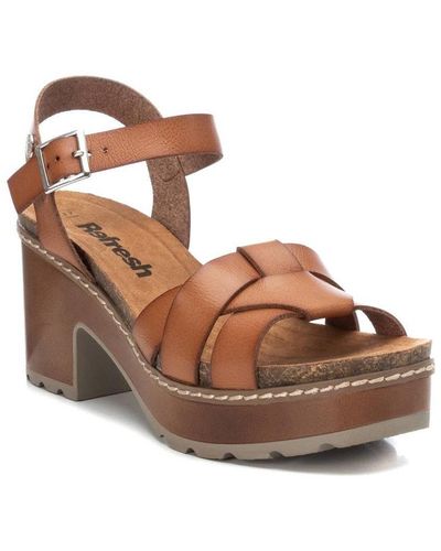 Xti Casual Heeled Platform Sandals By - Brown