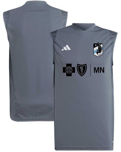 adidas Minnesota United Fc 2023 On-field Sleeveless Training Jersey - Blue