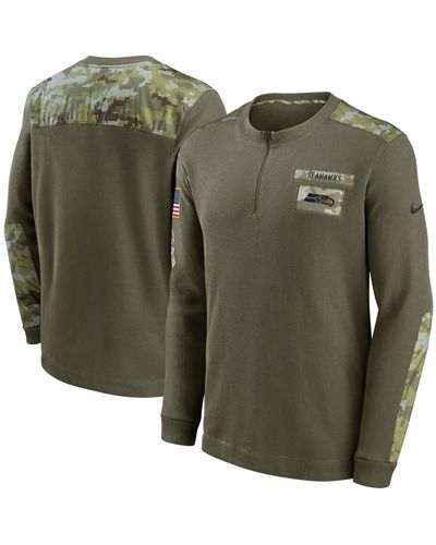 Nike Pittsburgh Steelers 2021 Salute To Service Henley Long Sleeve Thermal Top - Green