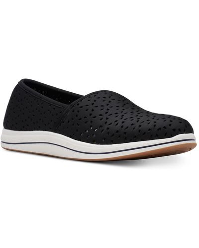 Clarks Cloudsteppers Breeze Emily Perforated Loafer Flats - Black