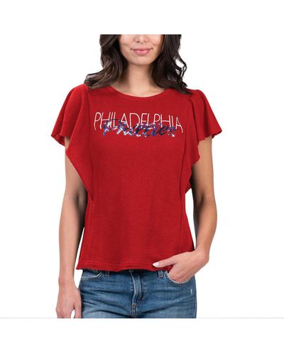 G-III 4Her by Carl Banks Philadelphia Phillies Crowd Wave T-shirt - Red