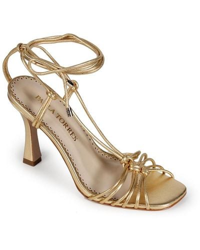 Paula Torres Shoes Blanca Strappy Dress Sandals - Metallic