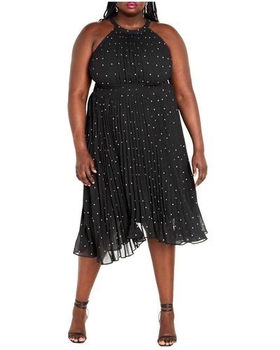 City Chic Plus Size Miriam Print Dress - Black