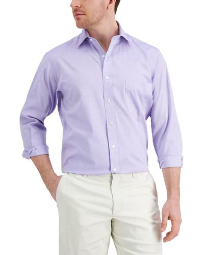 Club Room Regular Fit Pinpoint Dress Shirt - Purple