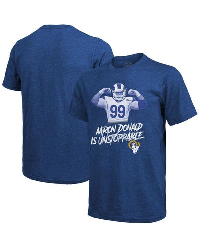 Majestic Aaron Donald Los Angeles Rams Tri-blend Player T-shirt - Blue