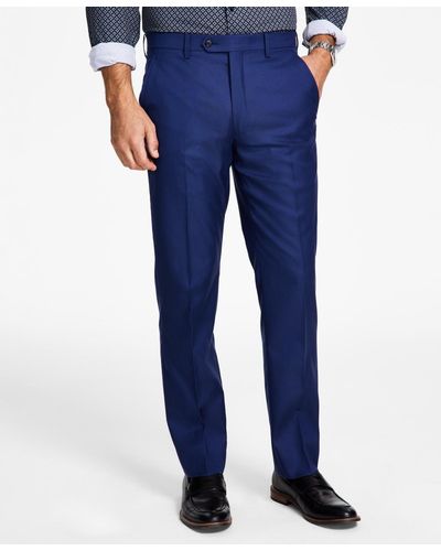 Alfani Classic-fit Stretch Solid Suit Pants - Blue