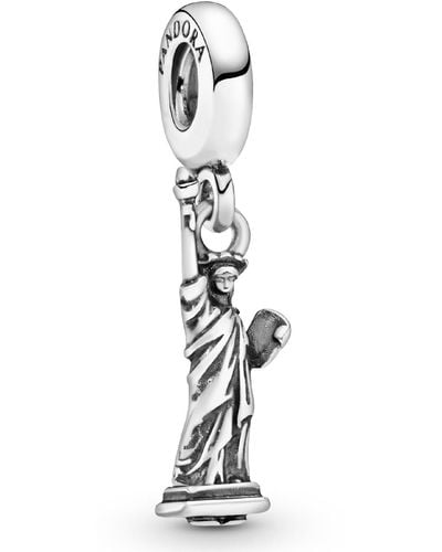 PANDORA Sterling New York Statue Of Liberty Dangle Charm - White