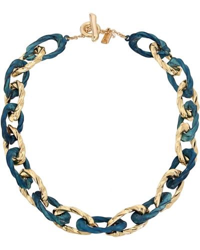 Robert Lee Morris Link Collar Necklace - Blue