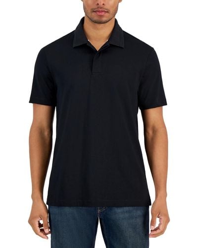 Alfani Regular-fit Mercerized Polo Shirt - Black