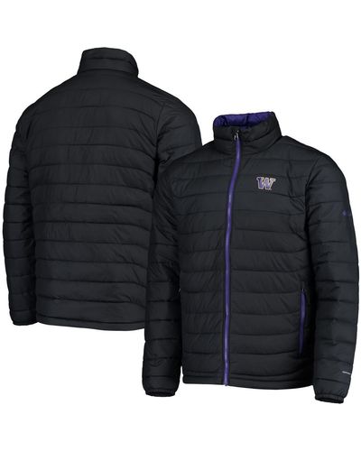 Columbia Washington Huskies Powder Lite Omni-heat Reflective Full-zip Jacket - Black