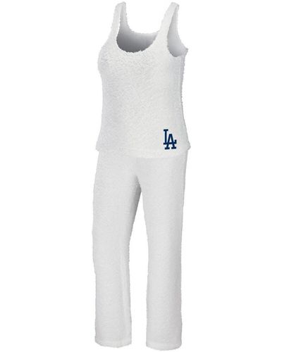 WEAR by Erin Andrews Los Angeles Dodgers Plus Size Cozy Tank Top And Pants Set - White