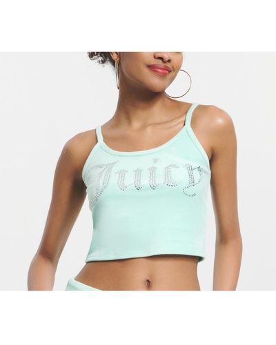Juicy Couture Basic Fitted Cropped Tank - Blue