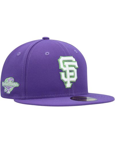 KTZ San Francisco Giants Lime Side Patch 59fifty Fitted Hat - Purple