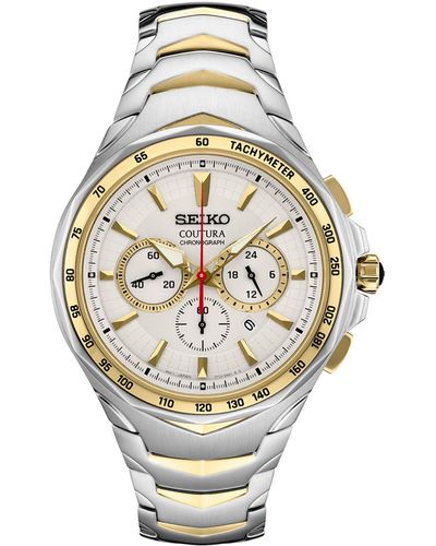 Seiko Chronograph Coutura Two Tone Stainless Steel Bracelet Watch 46mm - Metallic