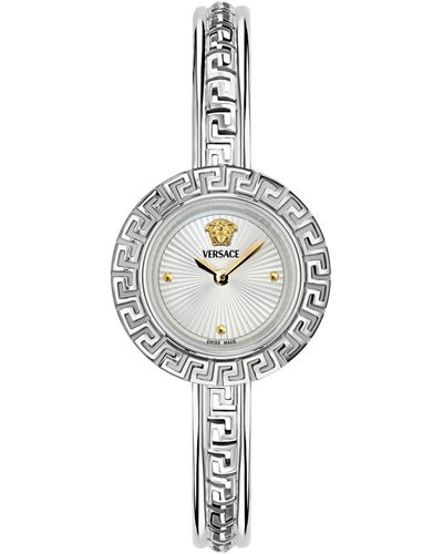 Versace Swiss Steel Bangle Bracelet Watch 28mm Set - Metallic