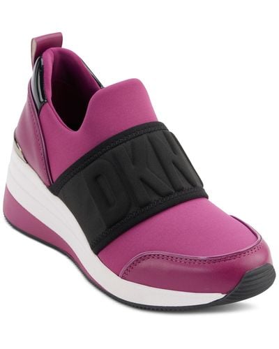 DKNY Kamryn Slip-on Logo Wedge Sneakers - Purple