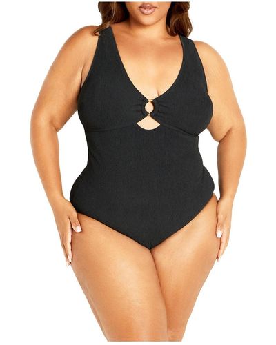 City Chic Persia Cut Out 1 Piece - Black