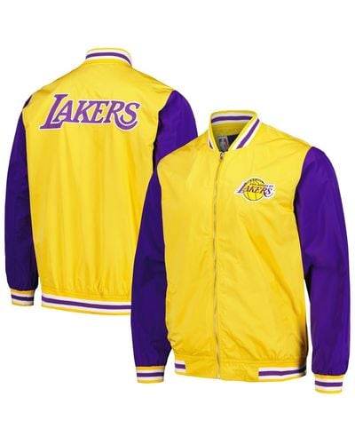 JH Design Los Angeles Lakers Full-zip Bomber Jacket - Yellow
