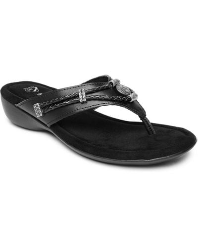 Minnetonka Silverthorne 360 Thong Sandals - Black