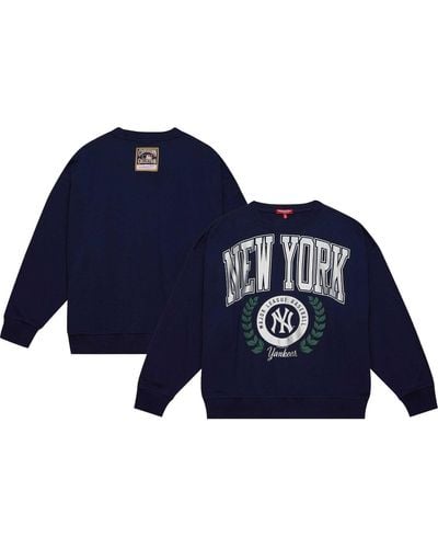 Mitchell & Ness New York Yankees Logo Lt 2.0 Pullover Sweatshirt - Blue