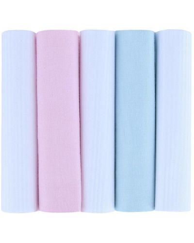 Trafalgar Dapper Premium Cotton Handkerchiefs (5 Pack) - Blue