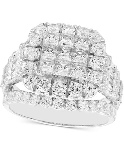 Macy's Diamond Princess Halo Cluster Engagement Ring (3 Ct. T.w. - Gray