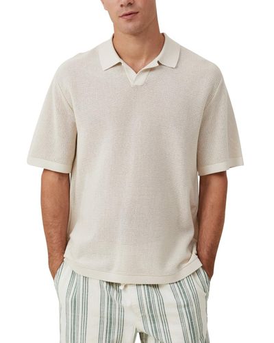 Cotton On Resort Short Sleeve Polo Shirt - White