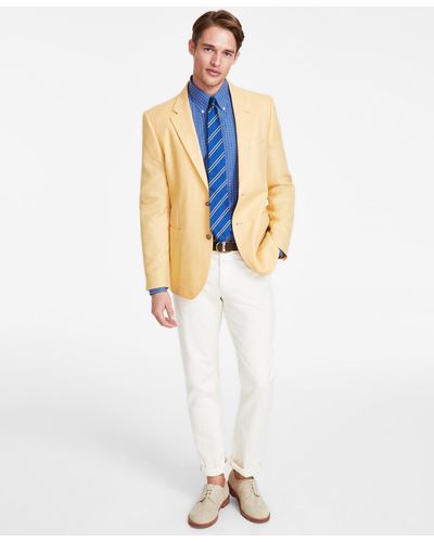 Nautica Modern-fit Active Stretch Woven Solid Sport Coat - Yellow