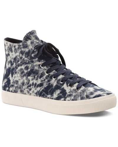 Sun & Stone Mesa Colorblocked Bandana-print Patchwork Lace-up High Top Sneakers, Created For Macy's - Blue