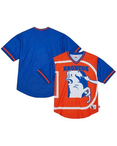 Men's Mitchell & Ness Royal Denver Broncos Game Day Hoodie T-Shirt