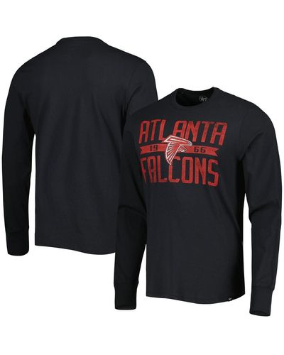 '47 Distressed Atlanta Falcons Brand Wide Out Franklin Long Sleeve T-shirt - Black
