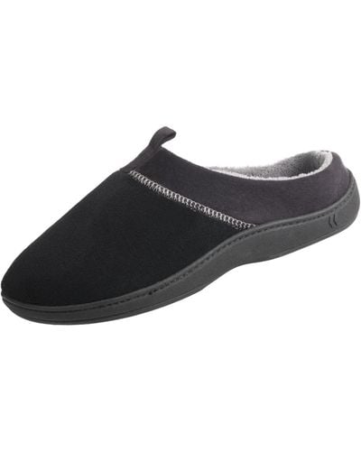 Totes Isotoner Signature Microterry Jared Hoodback Slippers - Black
