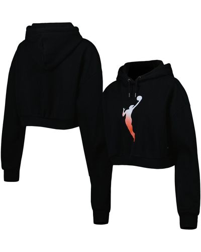 The Wild Collective Wnba Logowoman Cropped Pullover Hoodie - Black