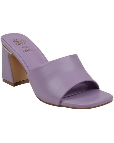 Gc Shoes Soho Square Toe Block Heel Dress Sandals - Purple