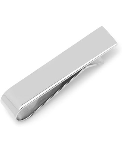 Cufflinks Inc. Ox And Bull Trading Co. Short Stainless Steel Engravable Tie Bar - White