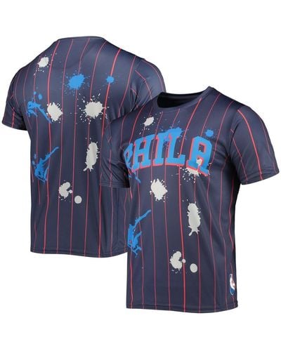 FISLL Philadelphia 76ers Striped Splatter T-shirt - Blue